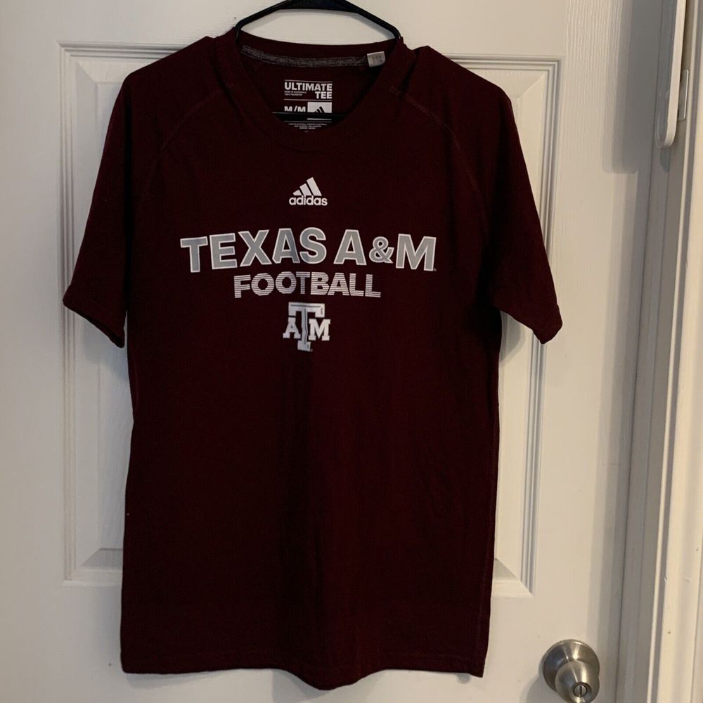 Adidas Ultimate Tee Texas A&M Short Sleeve Graphic T-Shirt Womens M Maroon‎